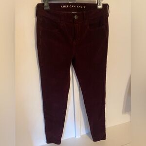 American Eagle High Rise Jeggings Burgundy/Wine Size 4 Super Stretch